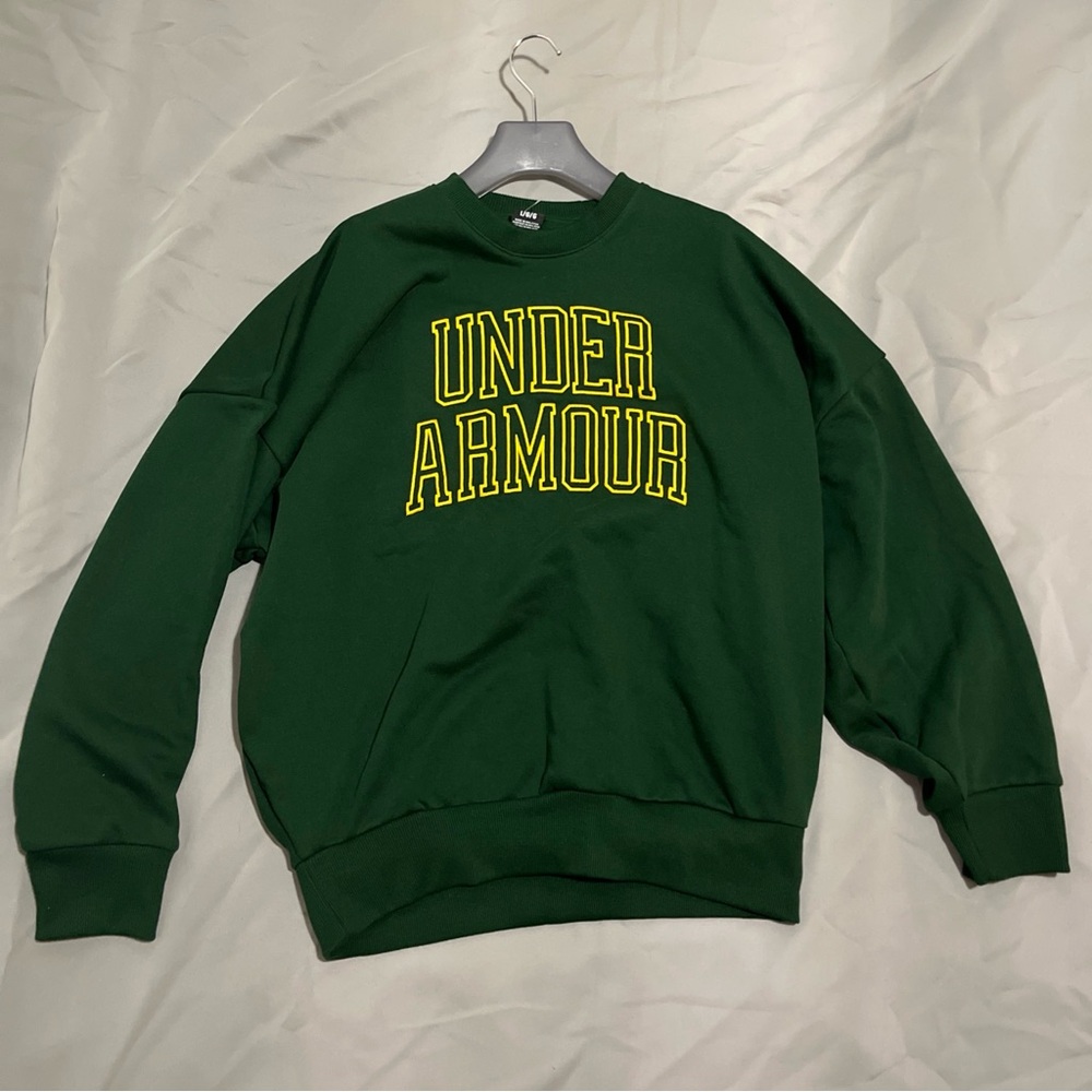 NWT Under Armour Green Heavyweight Men's Relaxed Fit Crew Large (Nike, Adidas)